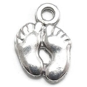 10pcs Baby Feet‎ Charms, shower pregnancy footprints birth jewelry supplies